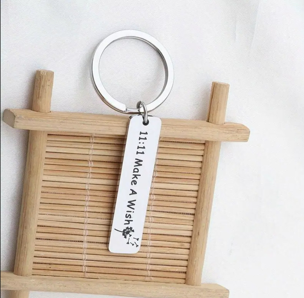 3/$25 11:11 Make A Wish Dandelion Stainless Steel Keychain NEW